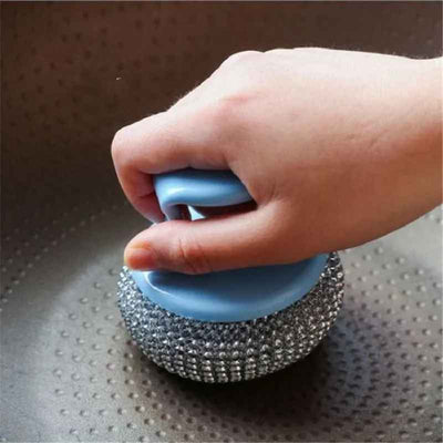 Handle Steel Scrubber Pad