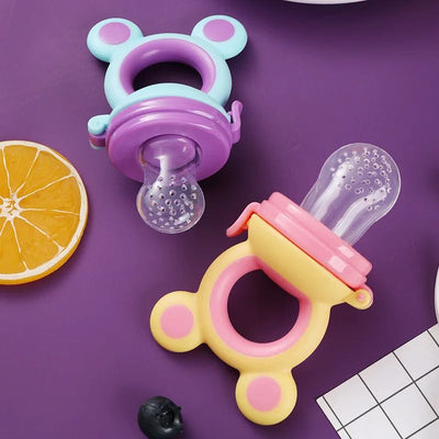 2-in-1 Baby Silicone Spoon Feeder & Fruit Pacifier – Baby Training Spoon & Pacifier