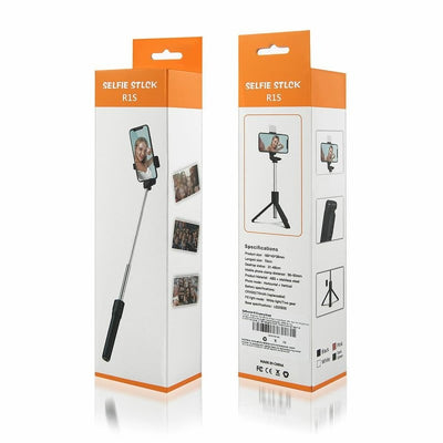 Selfie Stick Tripod R1S Bluetooth Remote Control Tripod Selfie Stick New Model with Wireless Remote Shutter Compatible with All Cell Phones - Selfie Stick with Light