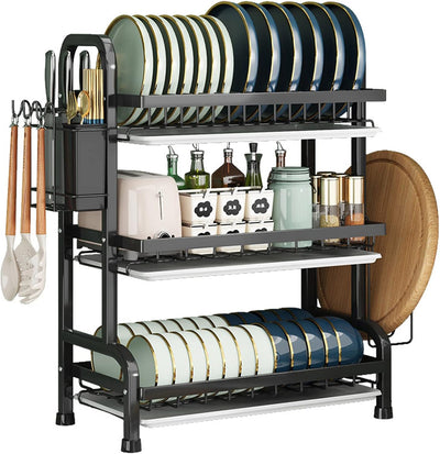 3-Tier-Dish Drying Rack & Utensil Holder(15256)