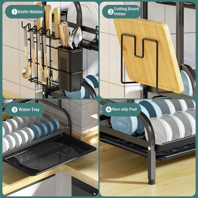 3-Tier-Dish Drying Rack & Utensil Holder(15256)