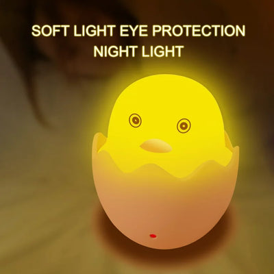 ( PACK 2 )Cartoon Chick Night Light Mini Light Control Led Nursery Night Lamp For Kids Automatic Little Yellow Duck Night Light