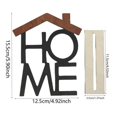 12.5*15.5cm LOVE HOME Desktop Decor With Wooden Base Home Living Room Table Centerpiece Hollow English Letter Ornament Christmas