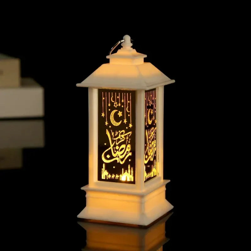2024 New EID Mubarak LED Lights Lamp Islam Muslim Festival Party Moon Star Castle Lantern Ramadan Home Decoration