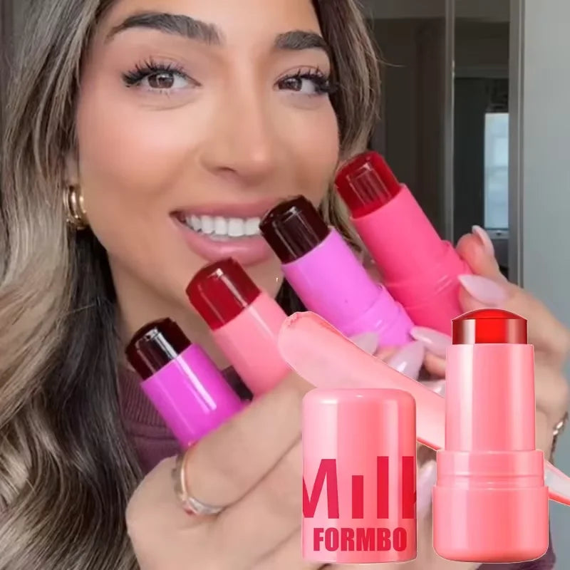 3-in-1 Milk Jelly Tint Facial Blusher Wand Moisturized Long Lasting Matte