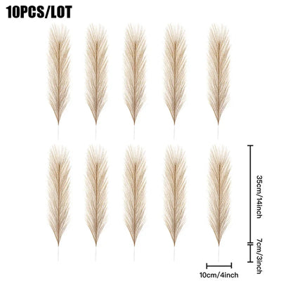 Artificial Pampas Flowers 10pcs Boho Home Decor Bouquet Party Wedding Centerpieces DIY Accessories Fake Flower Reed Pampas Grass
