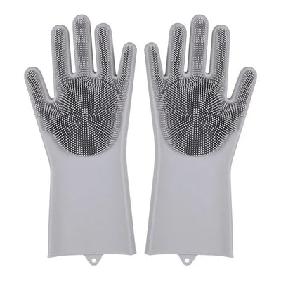 Dishwashing Cleaning Gloves Magic Silicone Rubber Dish Washing Gloves for Household Sponge Scrubber Kitchen Cleaning Tools