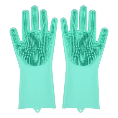 Dishwashing Cleaning Gloves Magic Silicone Rubber Dish Washing Gloves for Household Sponge Scrubber Kitchen Cleaning Tools
