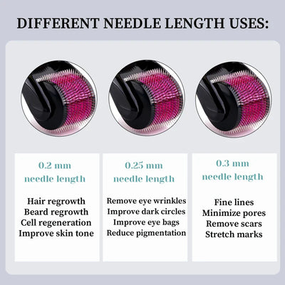 540 Facial Beauty Roller Needle 0.2mm 0.25mm 0.3mm for Hair Growth & Beard Growth