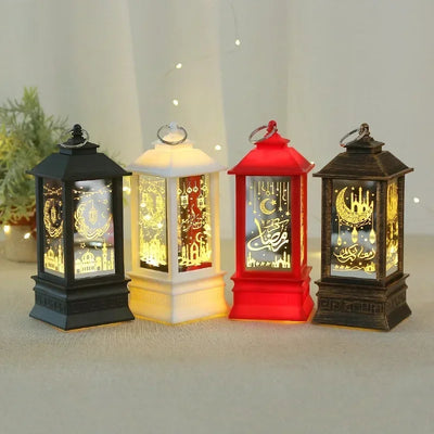 2024 New EID Mubarak LED Lights Lamp Islam Muslim Festival Party Moon Star Castle Lantern Ramadan Home Decoration