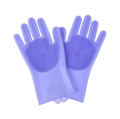 Dishwashing Cleaning Gloves Magic Silicone Rubber Dish Washing Gloves for Household Sponge Scrubber Kitchen Cleaning Tools