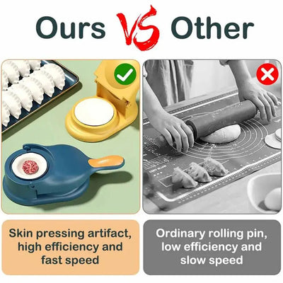 2 In 1 Dumpling & Samosa Maker Manual Labor-Saving Ravioli Dough Skin Molder Machine Kitchen Gadgets