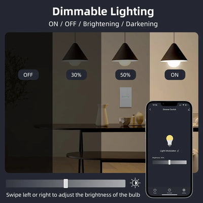 AVATTO WiFi Smart Dimmer Light Switch,Grooves design,tuya APP Remote Control,Work for Alexa Google home