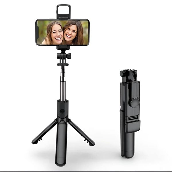Selfie Stick Tripod R1S Bluetooth Remote Control Tripod Selfie Stick New Model with Wireless Remote Shutter Compatible with All Cell Phones - Selfie Stick with Light