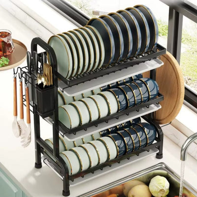 3-Tier-Dish Drying Rack & Utensil Holder(15256)