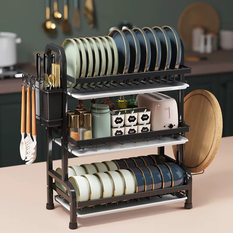 3-Tier-Dish Drying Rack & Utensil Holder(15256)