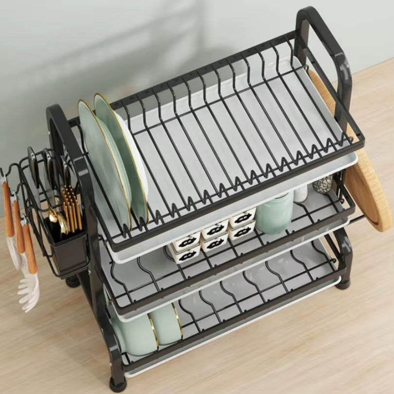 3-Tier-Dish Drying Rack & Utensil Holder(15256)